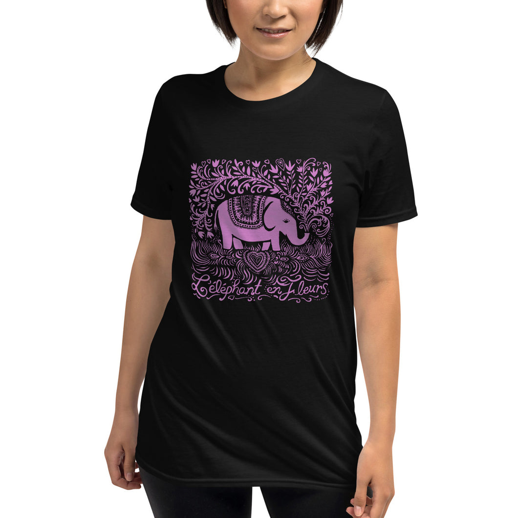 Elephant in Pink Short-Sleeve Unisex T-Shirt
