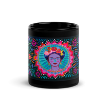 Load image into Gallery viewer, Frida Kahlo Glossy Black Mug (11 oz)