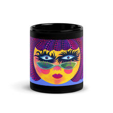 Load image into Gallery viewer, Yayoi Kusama Glossy Black Mug (11 oz)