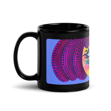 Load image into Gallery viewer, Yayoi Kusama Glossy Black Mug (11 oz)