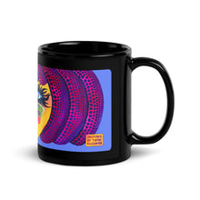 Load image into Gallery viewer, Yayoi Kusama Glossy Black Mug (11 oz)
