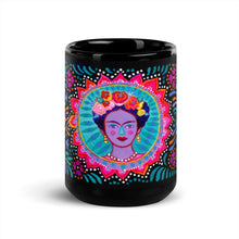Load image into Gallery viewer, Frida Kahlo Glossy Black Mug (15 oz)