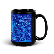 Load image into Gallery viewer, Blue Tiger Glossy Black Mug (15 oz)